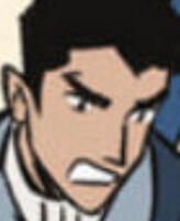it is a button leading to an about page. the pic is an indistinct image of mako making a surprised, shocked face.